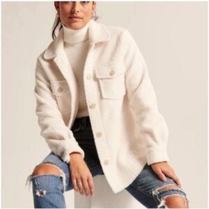 Abercrombie & Fitch Cream Sweater Jacket